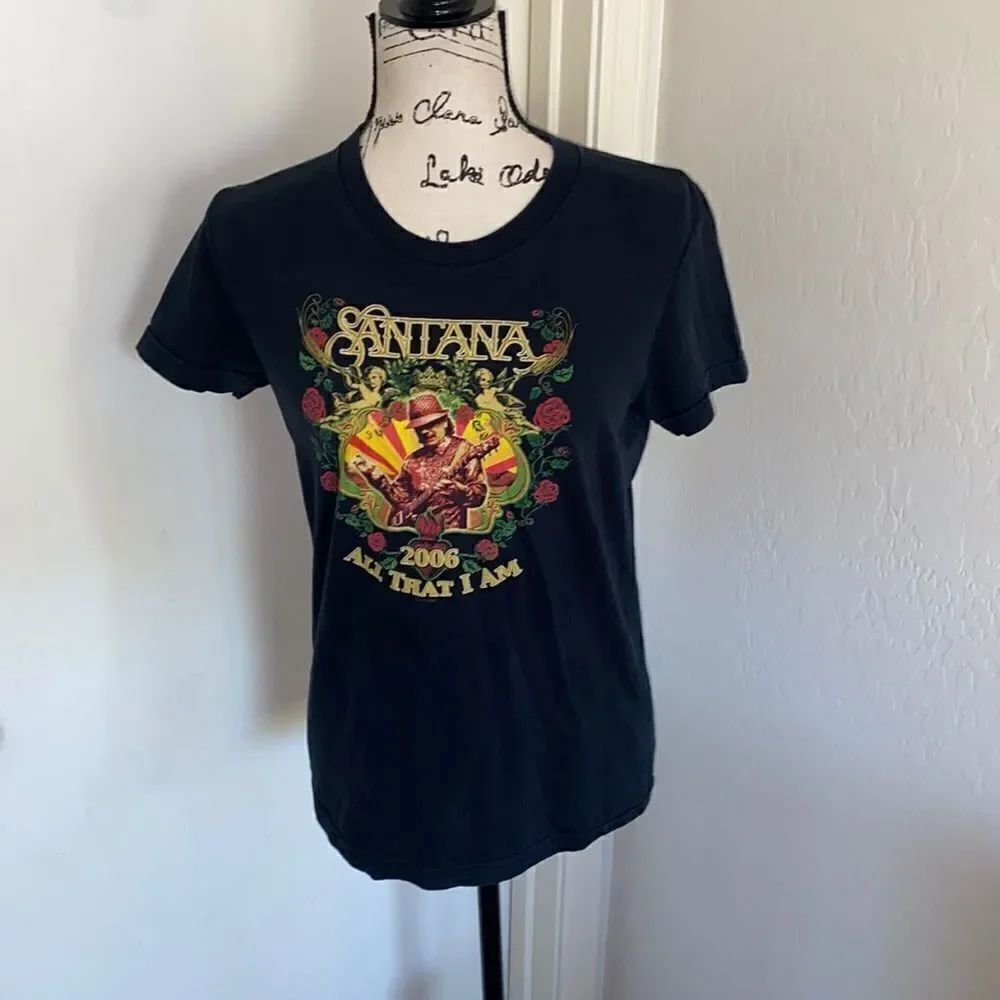Y2K Santana Band Music Black 2006 Graphic T-Shirt Concert Festival 2000’s